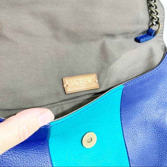 J. Crew Turquoise Leather Chain Link Shoulder Bag - Picture 4 of 7